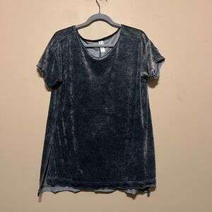 GreenTea Crushed Velvet Tunic Top